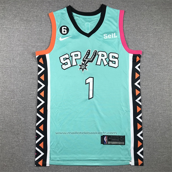 Maillot San Antonio Spurs Victor Wembanyama #1 Ville 2022-23 Vert